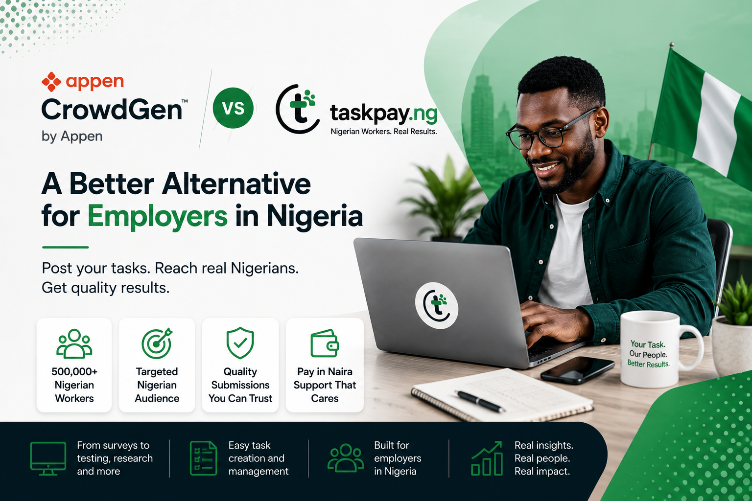 CrowdGen by Appen Alternative in Nigeria: Why Employers Should Consider TaskPay.ng